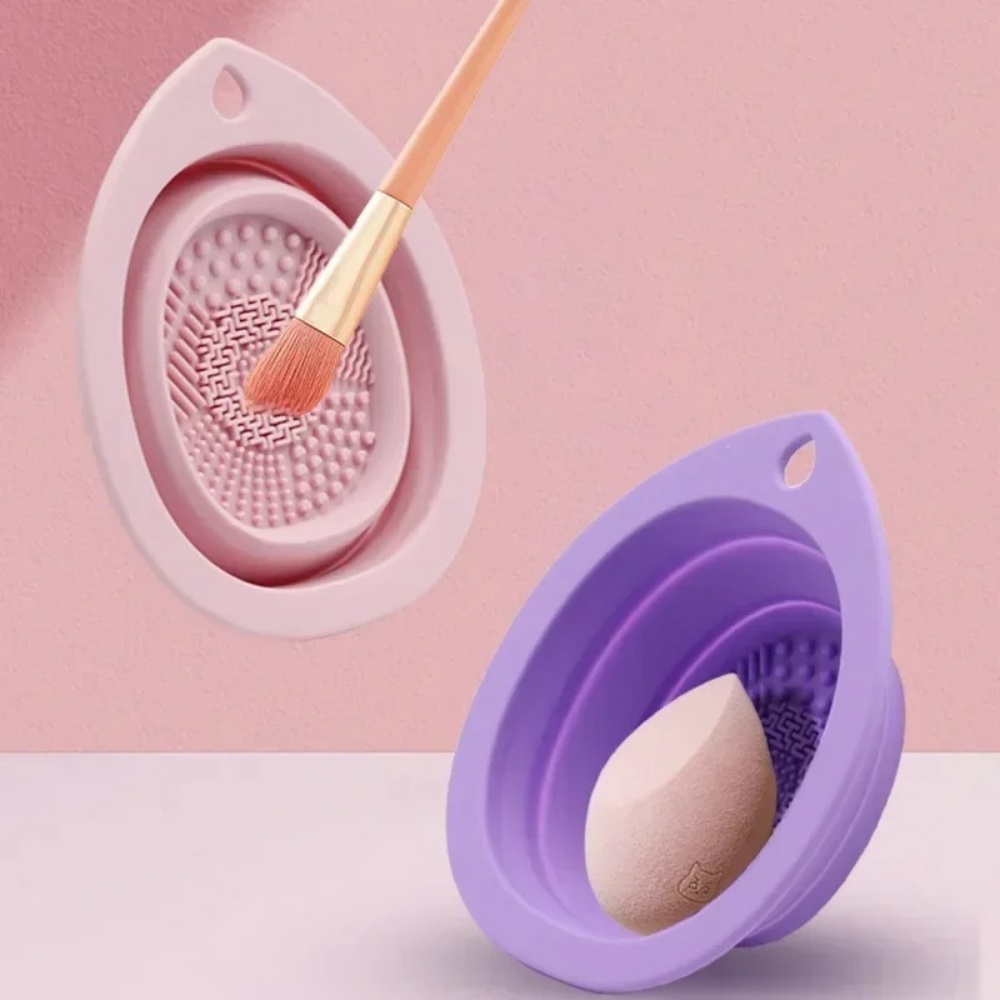 Beauty Makeup Wholesale - Silicone Makeup Brush Cleaning Bowl Foldable