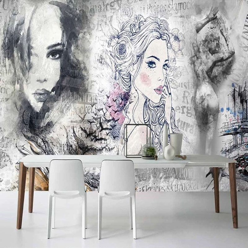 Custom 3D Mural Retro Fashion  - Makeup Beauty House ulasan dan harga
