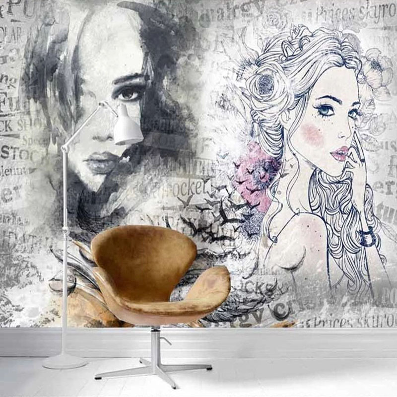 Custom 3D Mural Retro Fashion  - Makeup Beauty House ulasan dan harga
