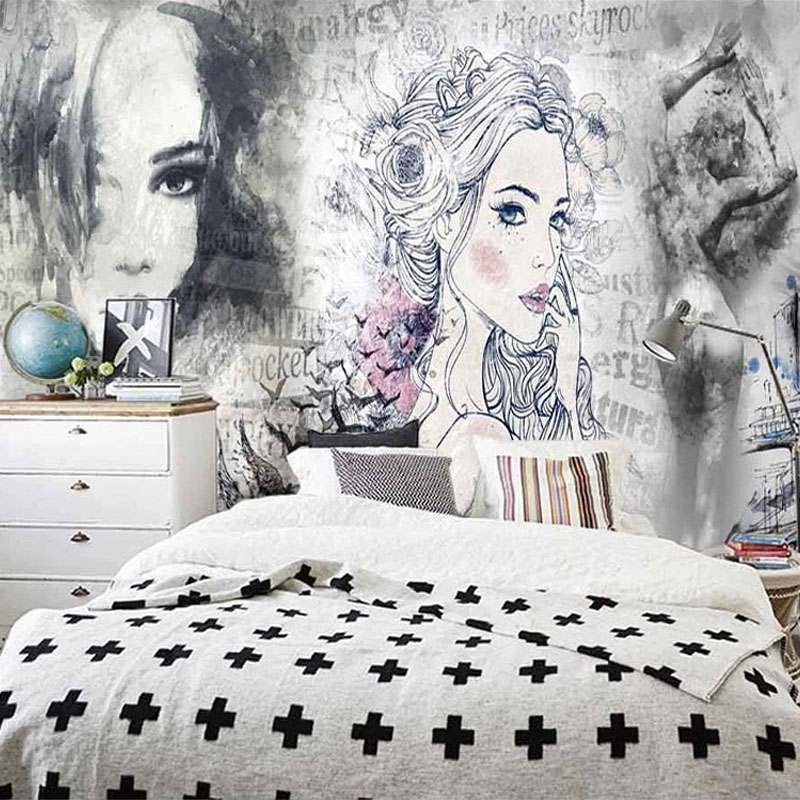 Custom 3D Mural Retro Fashion  - Makeup Beauty House ulasan dan harga