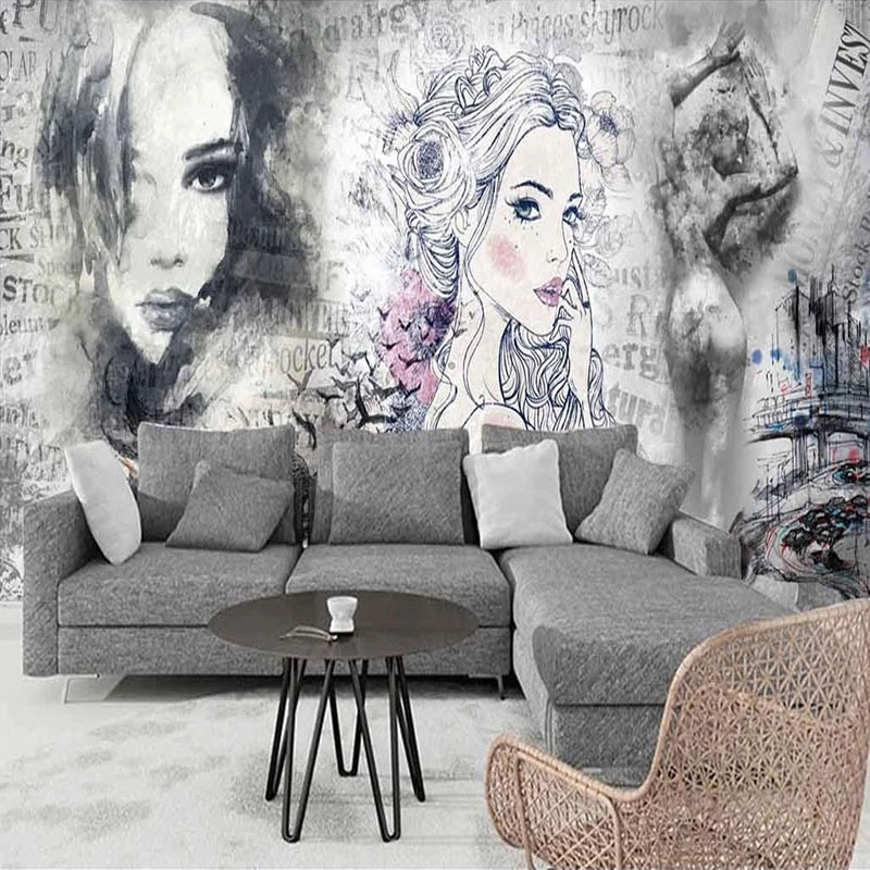Custom 3D Mural Retro Fashion  - Makeup Beauty House ulasan dan harga