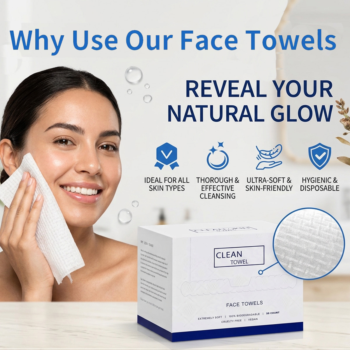 50Pcs/Box Disposable Face Towe - Beauty Makeup Wholesale ulasan dan harga