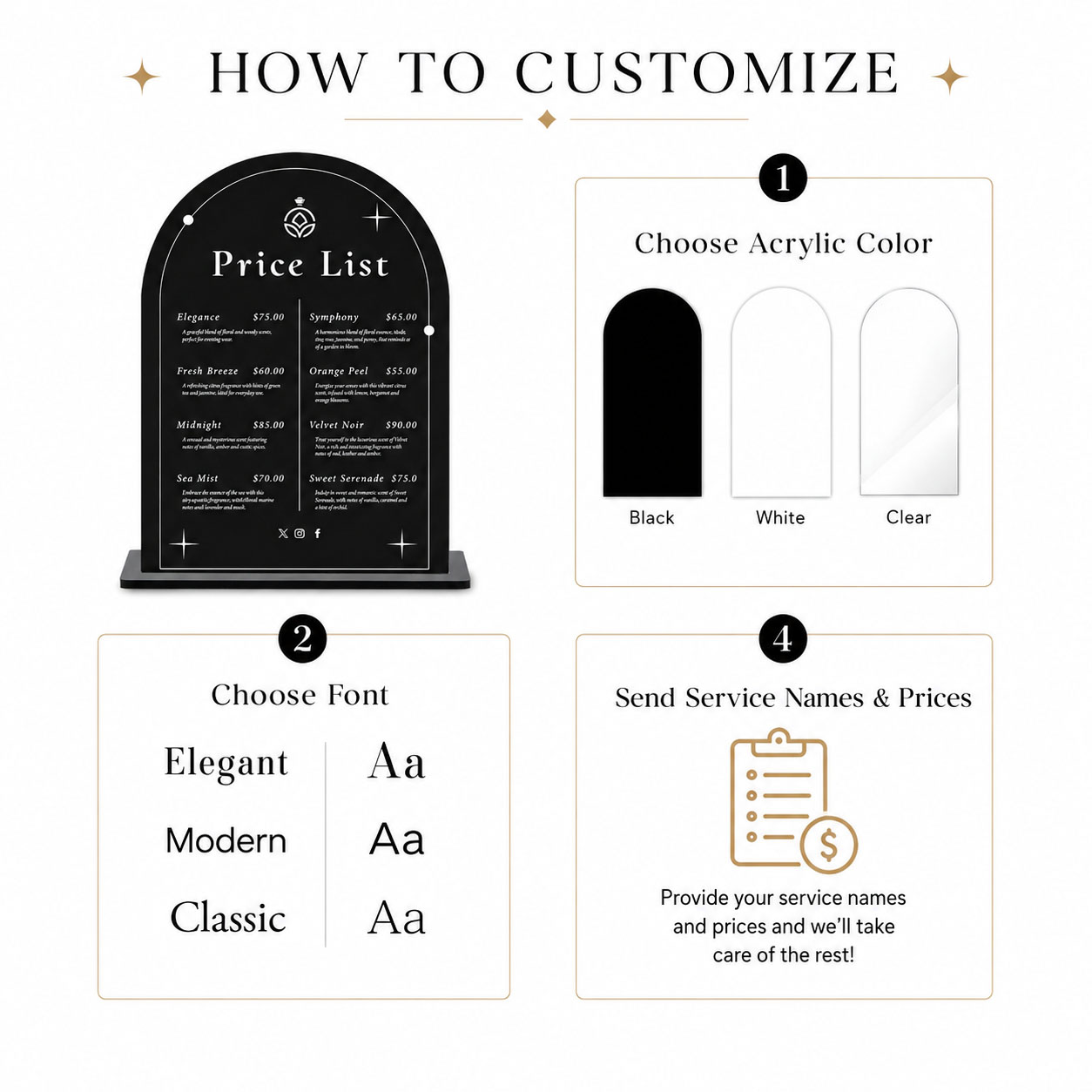 Custom Arch Acrylic Price List - Beauty Makeup List ulasan dan harga