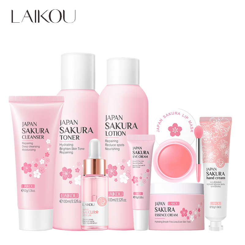 LAIKOU 8Pcs Sakura Facial Skin - Woman Beauty Makeup ulasan dan harga