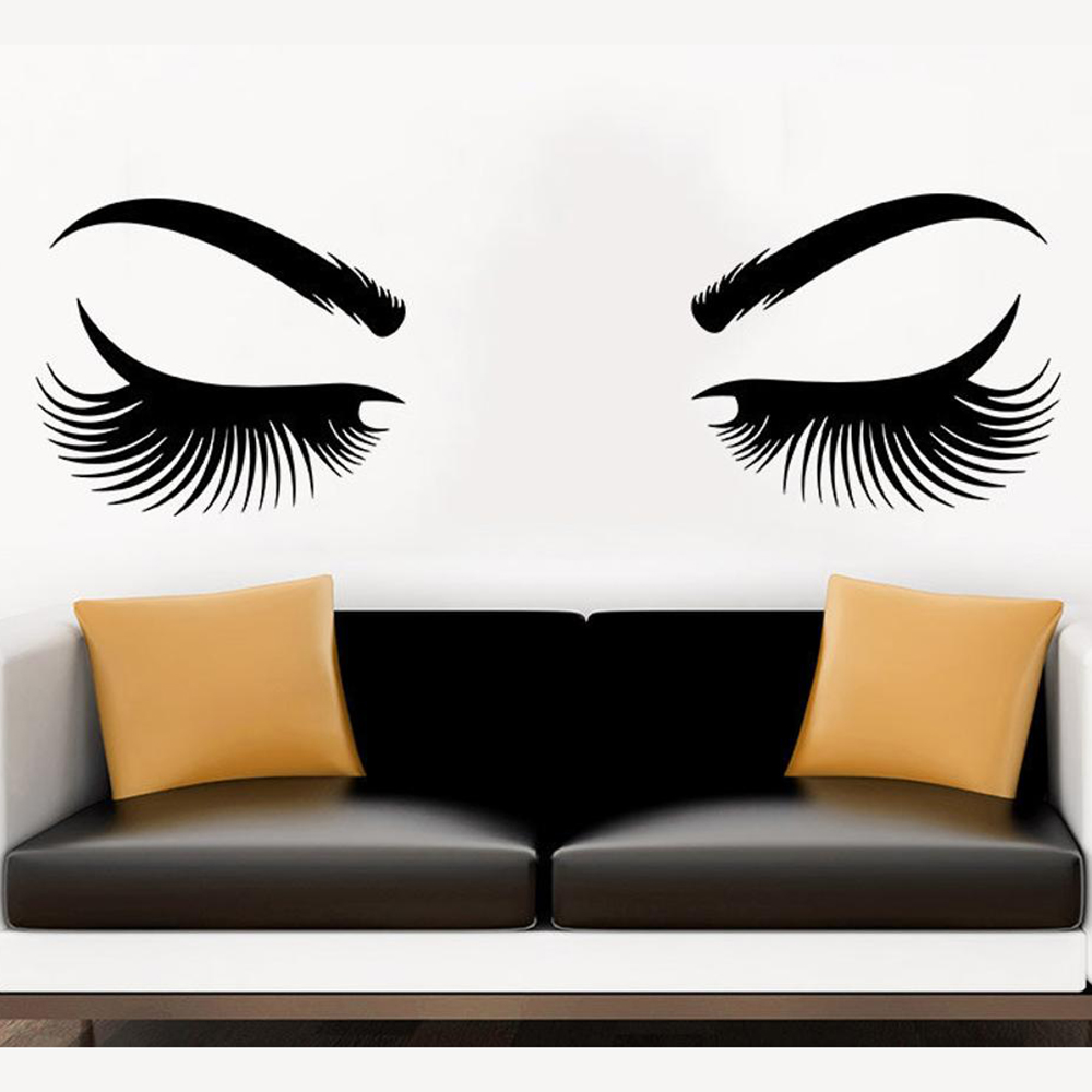 Eyes Wall Sticker Vinyl Sticke - Makeup Master Beauty Salon ulasan dan harga