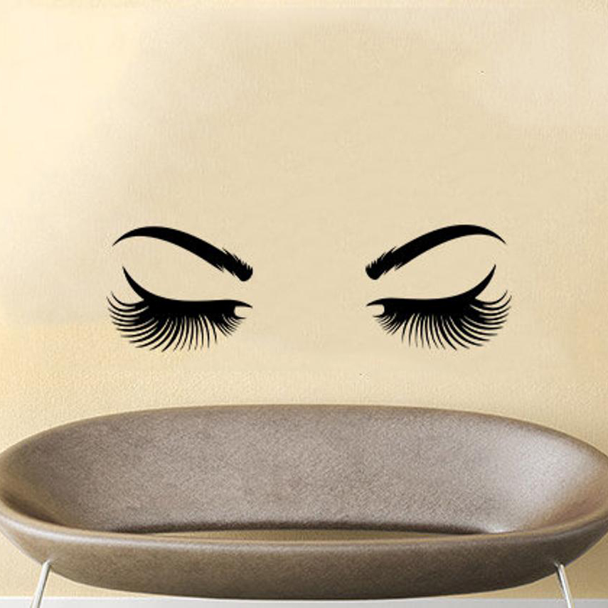 Eyes Wall Sticker Vinyl Sticke - Makeup Master Beauty Salon ulasan dan harga