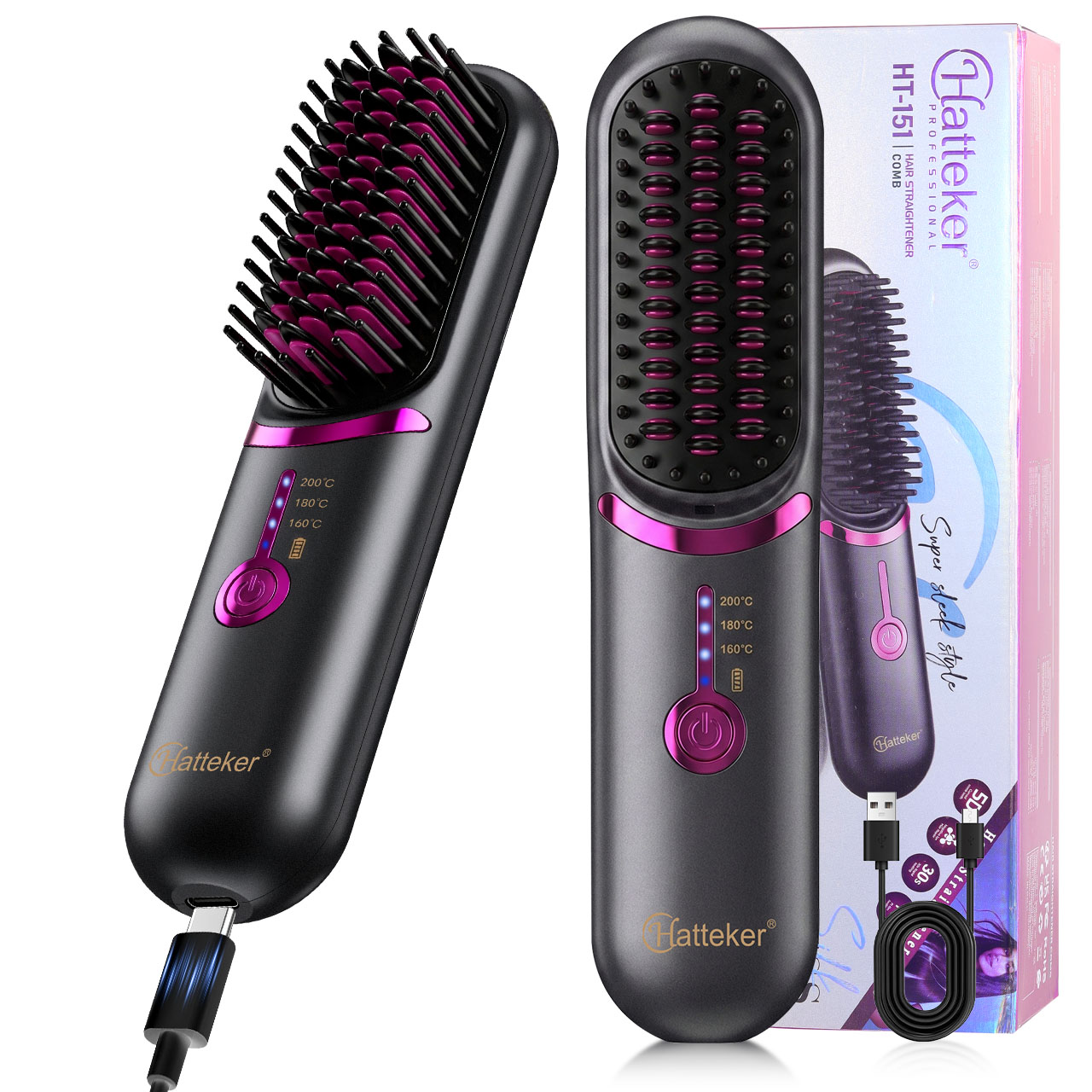 Hatteker Wireless Portable Tra - Hair Straightener ulasan dan harga