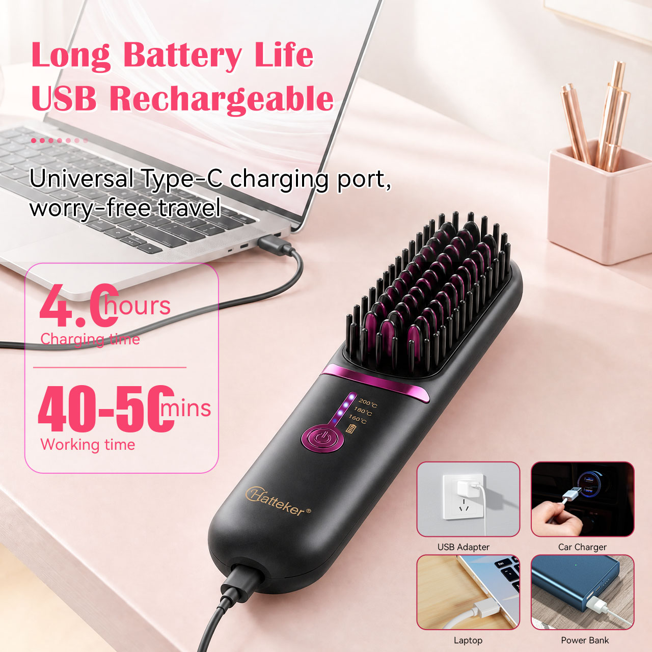 Hatteker Wireless Portable Tra - Hair Straightener ulasan dan harga